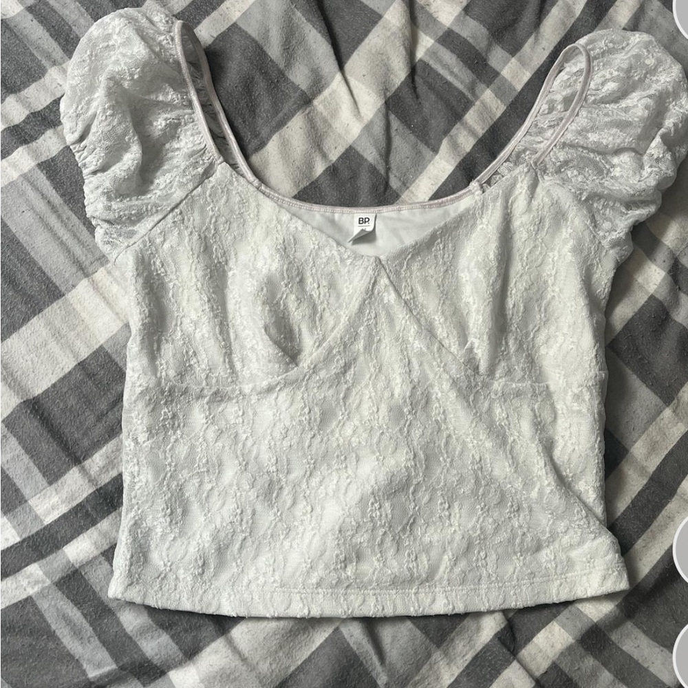 BP Nordstrom White Lace Crop Top